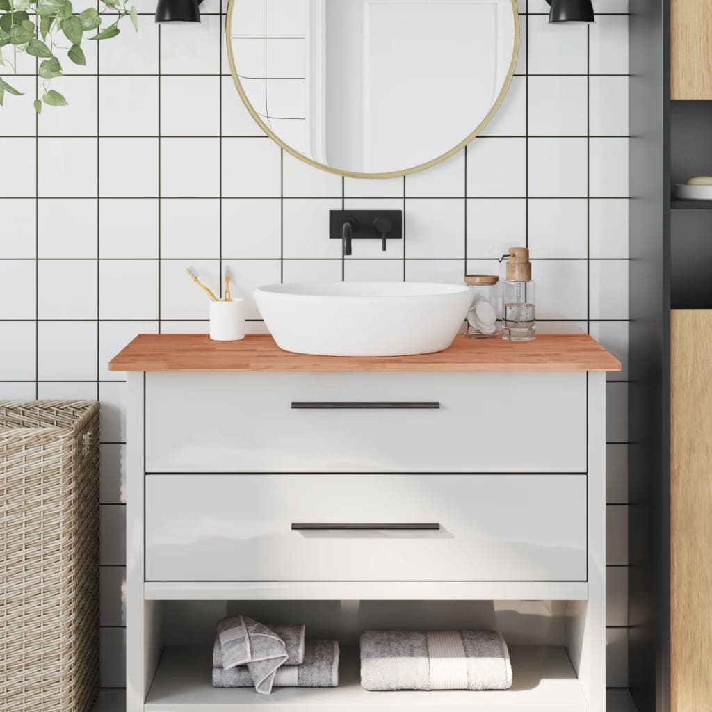 Waschtischplatte 80x40x1,5 cm Massivholz Buche