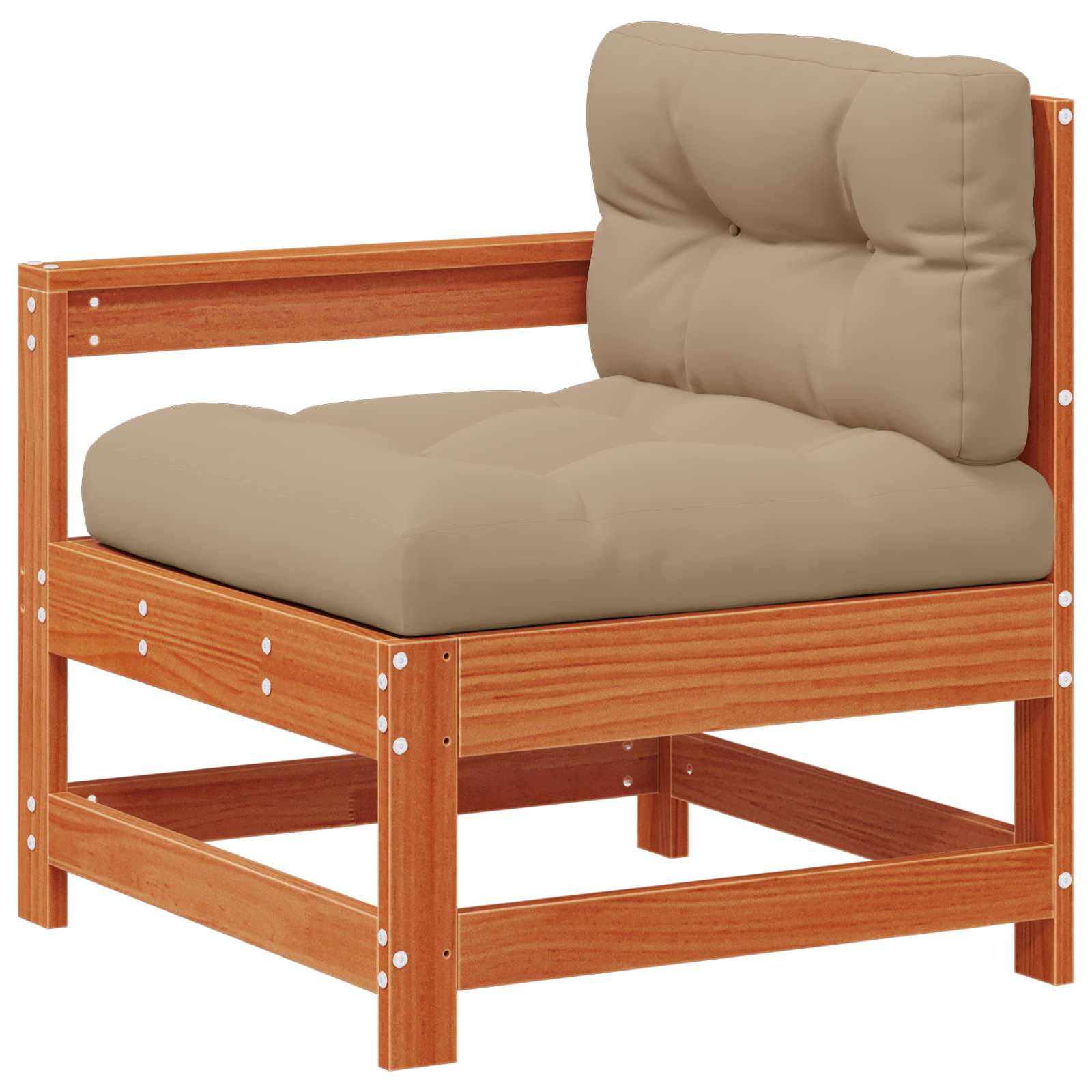 10-tlg. Garten-Lounge-Set mit Kissen Schwarz Massivholz