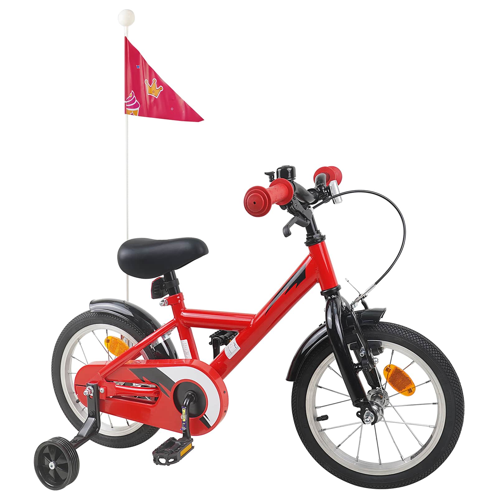 Kinderfahrrad 12 Zoll für 2-4 Jahre alt Schwarz