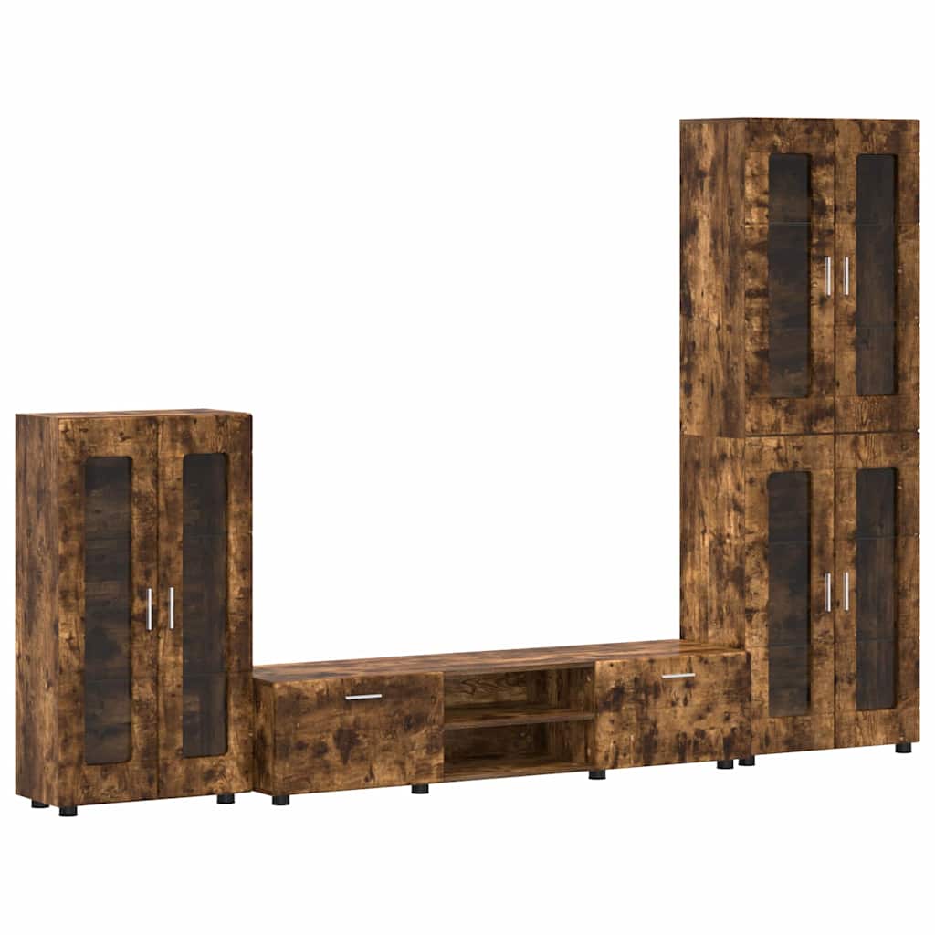 Highboard mit Regal FLORIN Weiß 60 x 35 x 182 cm Holzwerkstoff