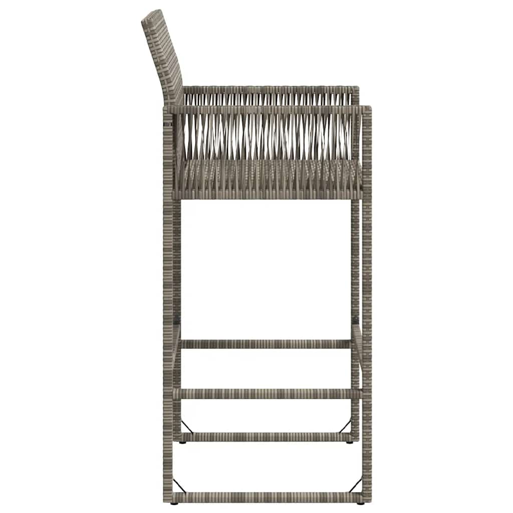 Garten-Barhocker 2 Stk. Schwarz Poly Rattan