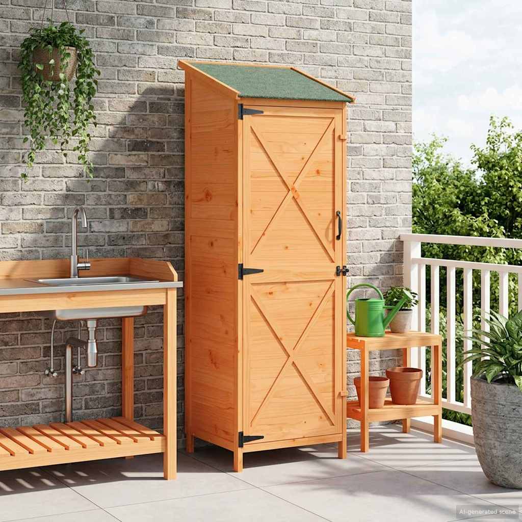 Gartenschuppen Natur 59,5 x 56 x 113,5 cm Massivholz aus Fichte
