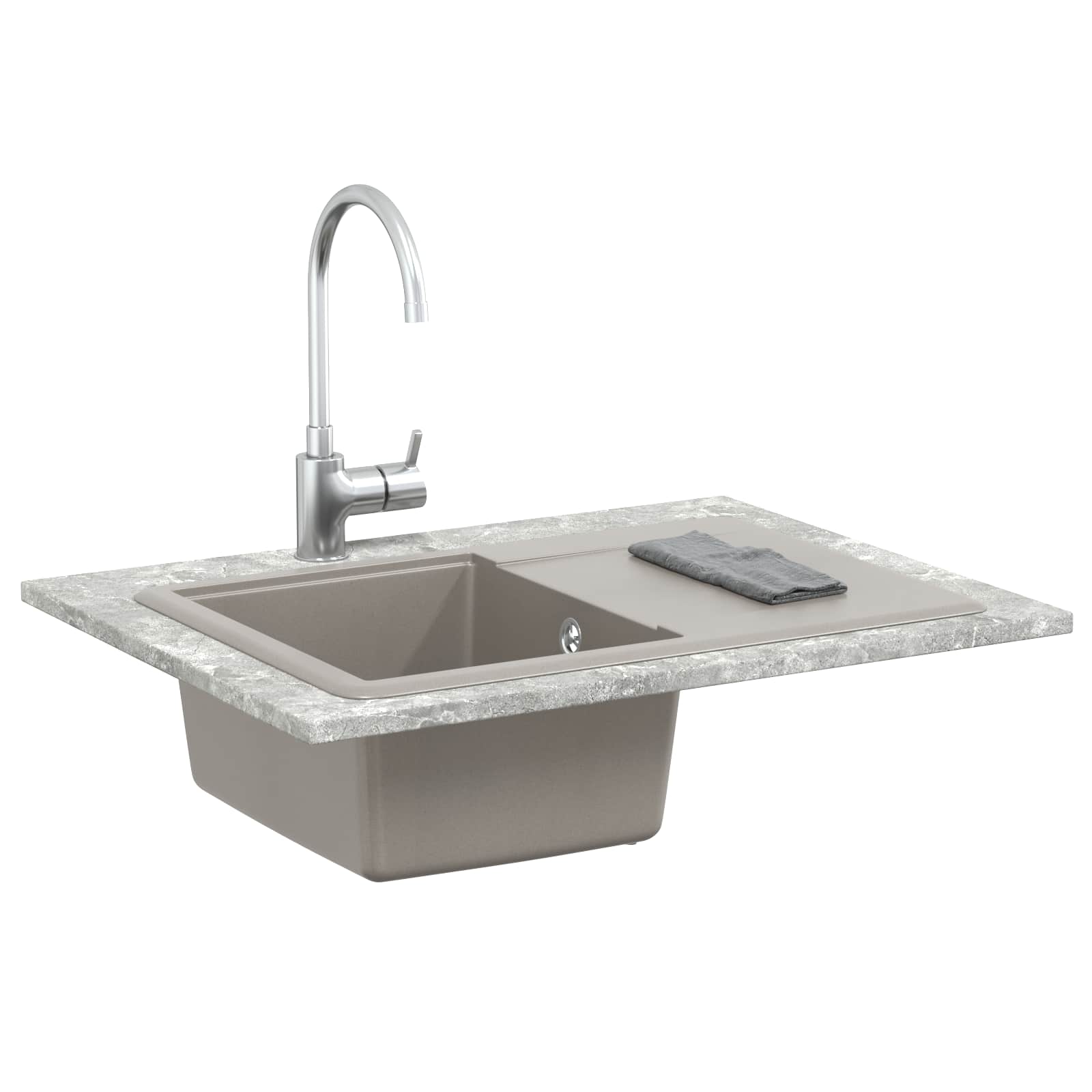 Waschbecken Schwarz 470 x 440 mm Granit