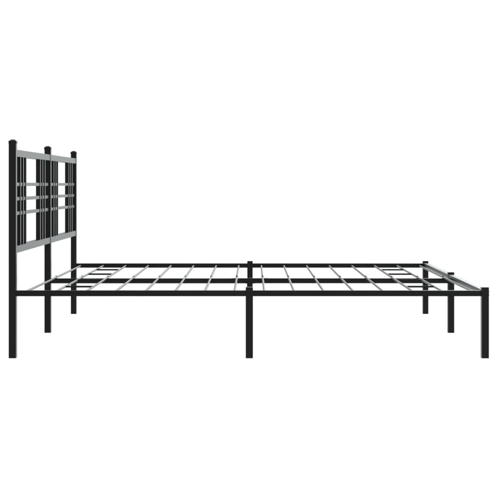 Bettgestell mit Kopf- und Fußteil Metall Schwarz 90x200 cm