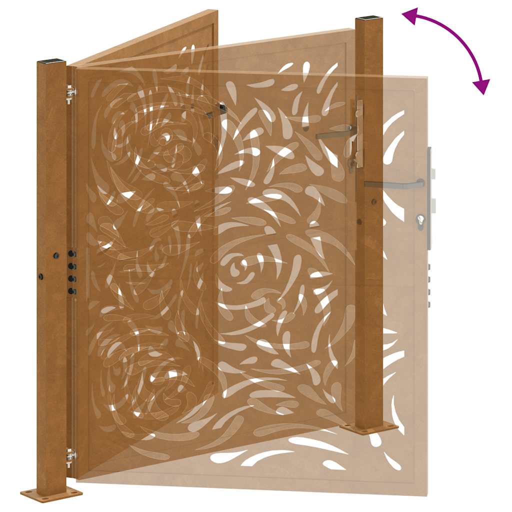 Gartentor Schwarz 100x100 cm Stahl Lichtdesign