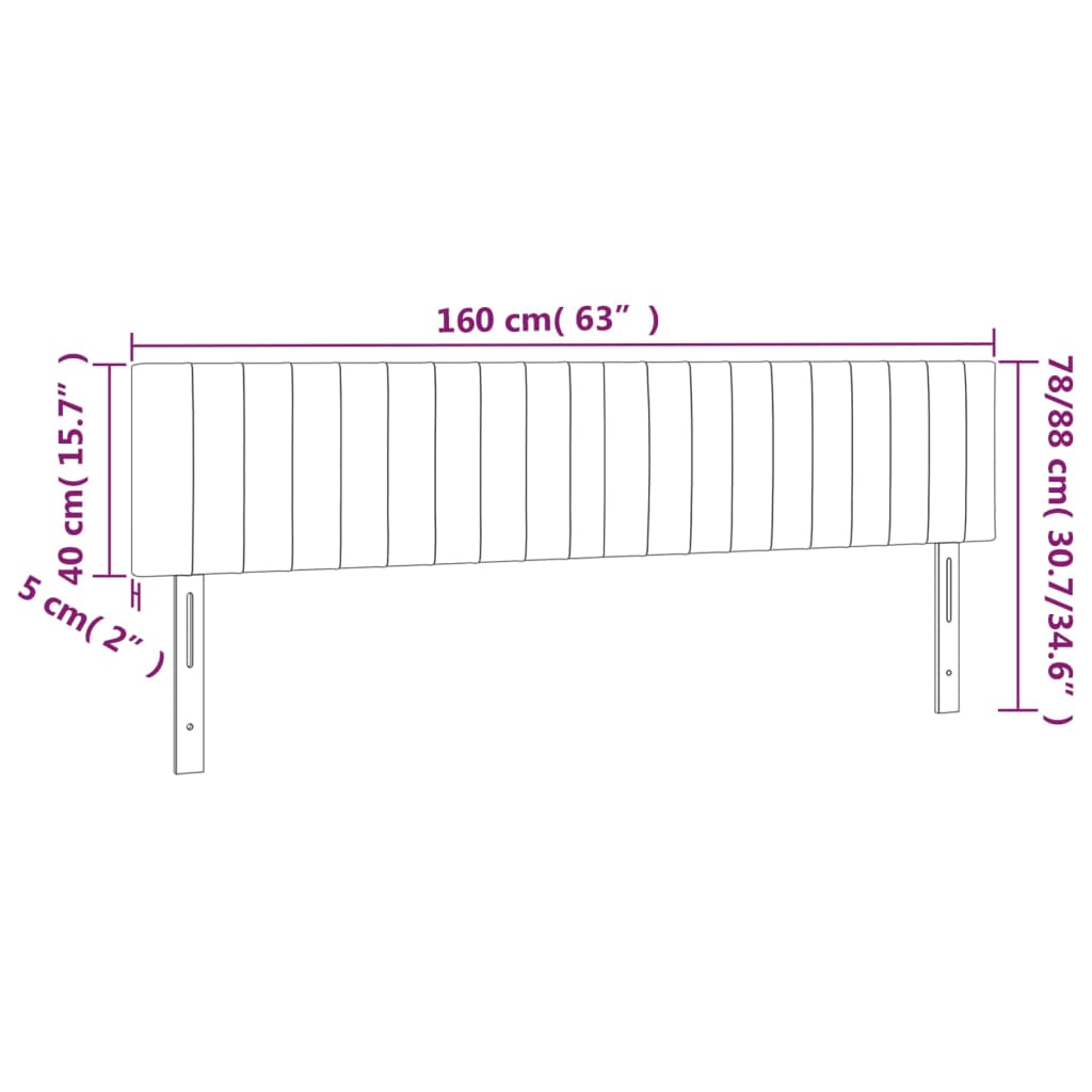 Kopfteil Hellgrau 80x5x118/128 cm Samt