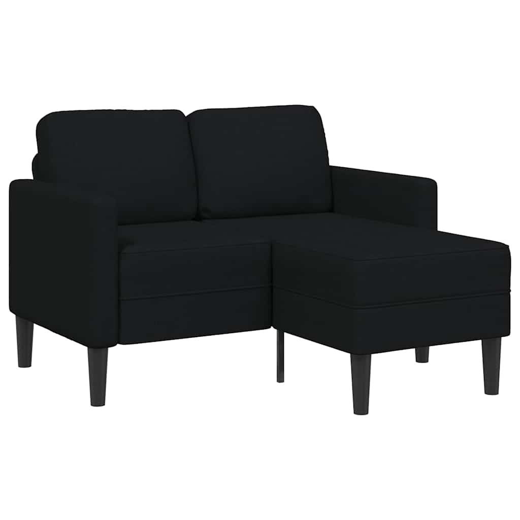 2-Sitzer-Sofa mit Chaiselongue L-Form Hellgrau 125 cm Stoff