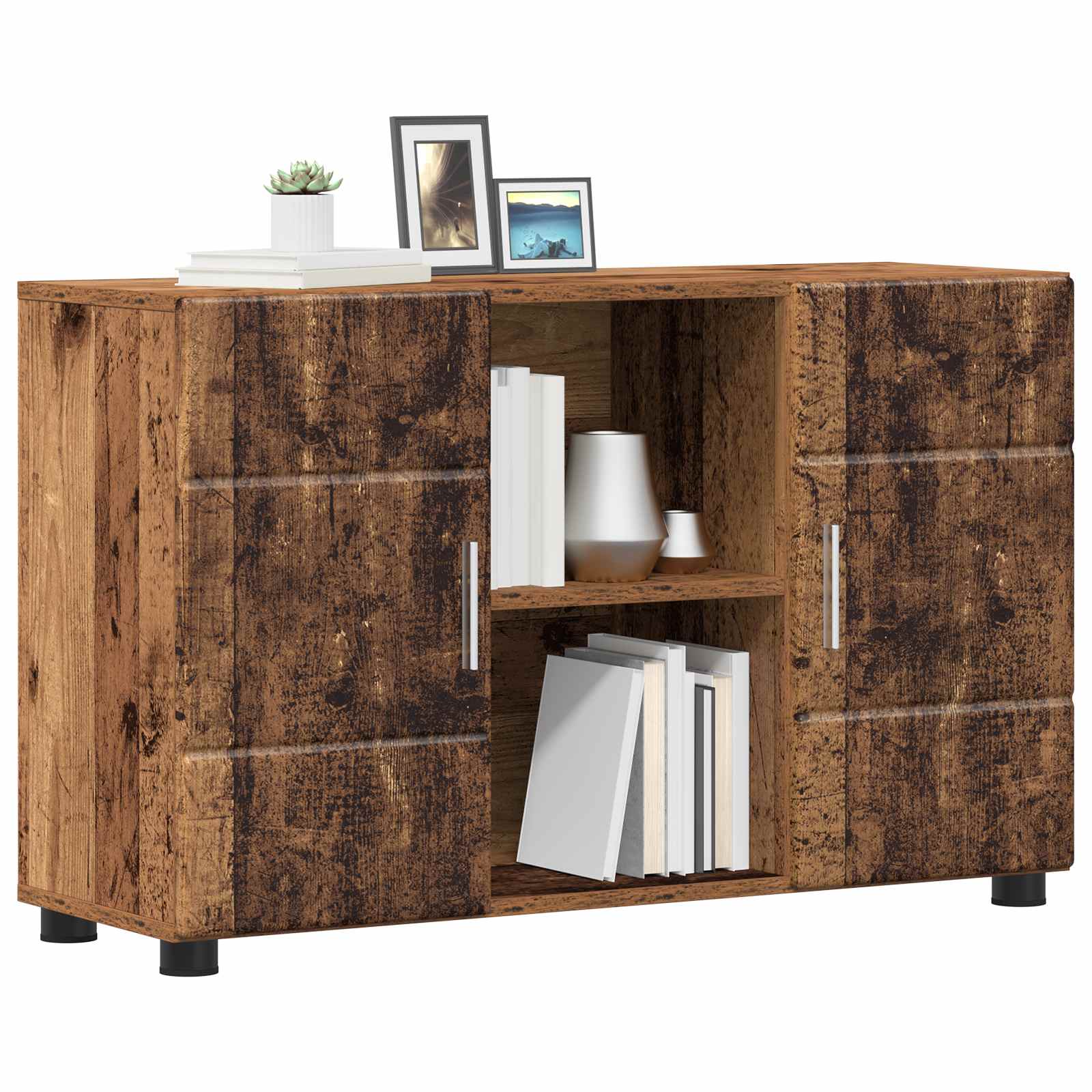 Highboard mit Regal FLORIN Weiß 60 x 35 x 182 cm Holzwerkstoff