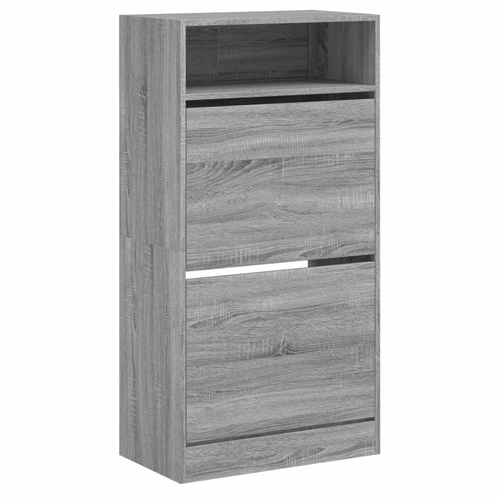Schuhschrank mit 2 Klappen Weiß 80x34x116 cm