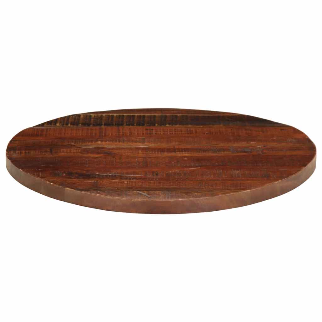 Tischplatte Ø 40x2,5 cm Rund Raues Massives Mangoholz