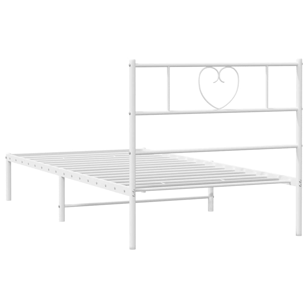 Bettgestell mit Kopfteil Metall Schwarz 100x190 cm