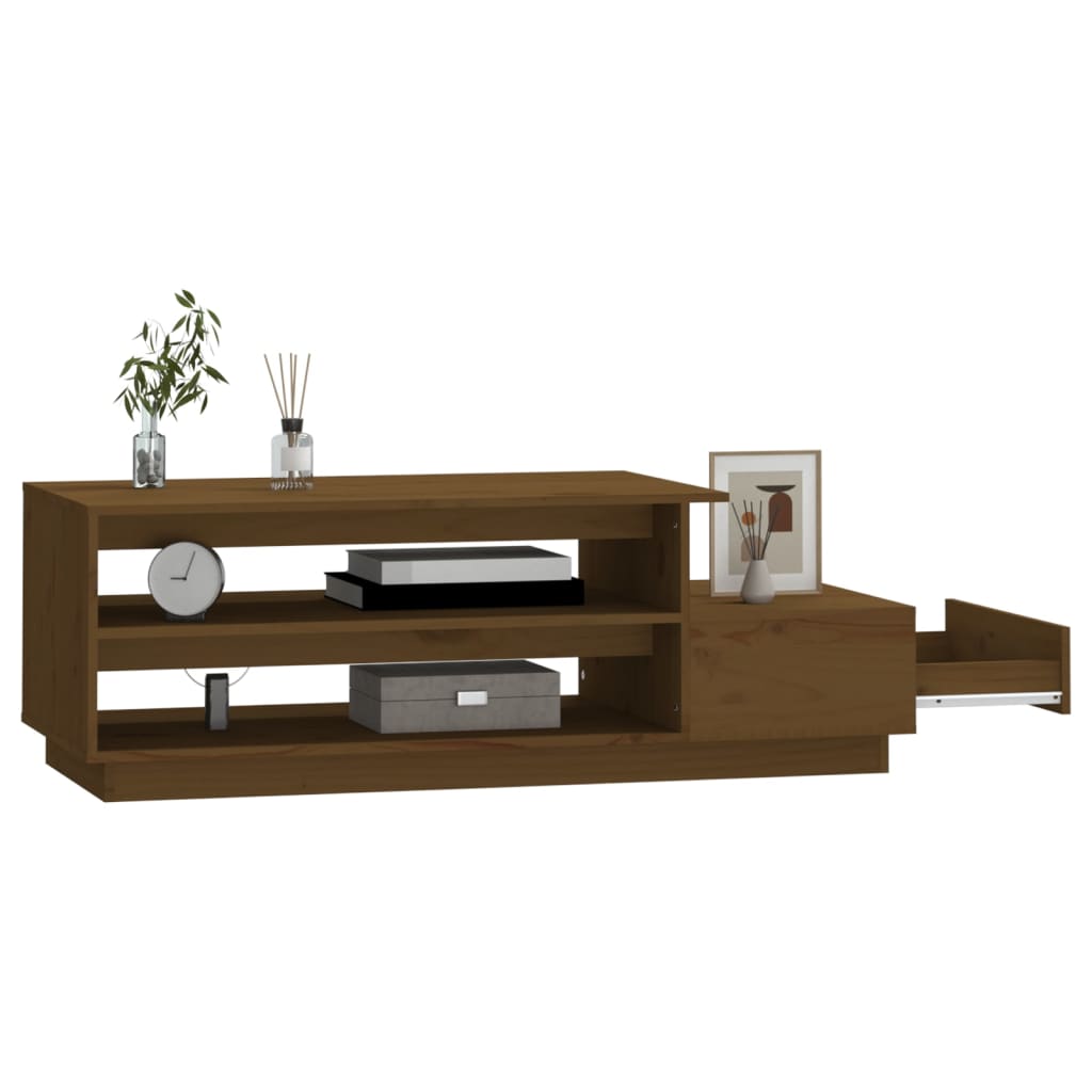Couchtisch 120x50x40,5 cm Massivholz Kiefer