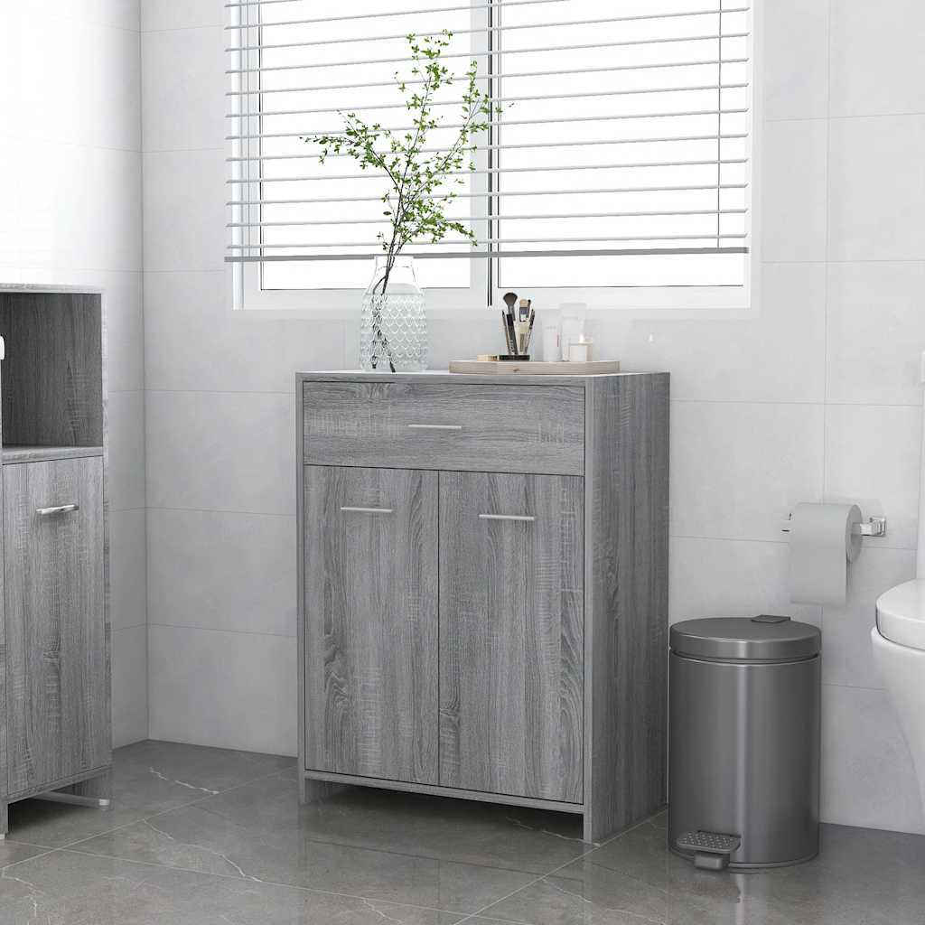 Badezimmerschrank Weiß 60x33x80 cm Holzwerkstoff