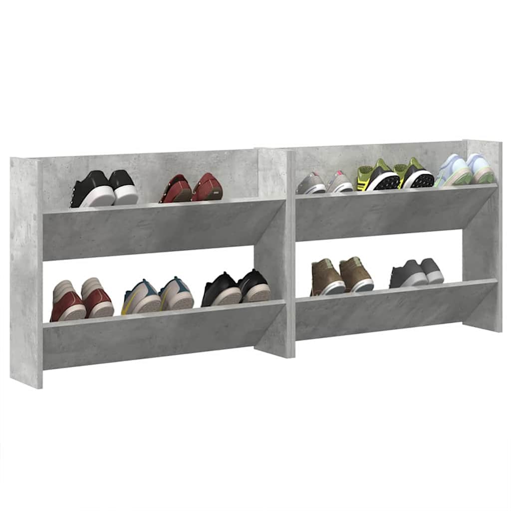 Wand-Schuhschränke 4 Stk. Weiß 60x18x60 cm Holzwerkstoff