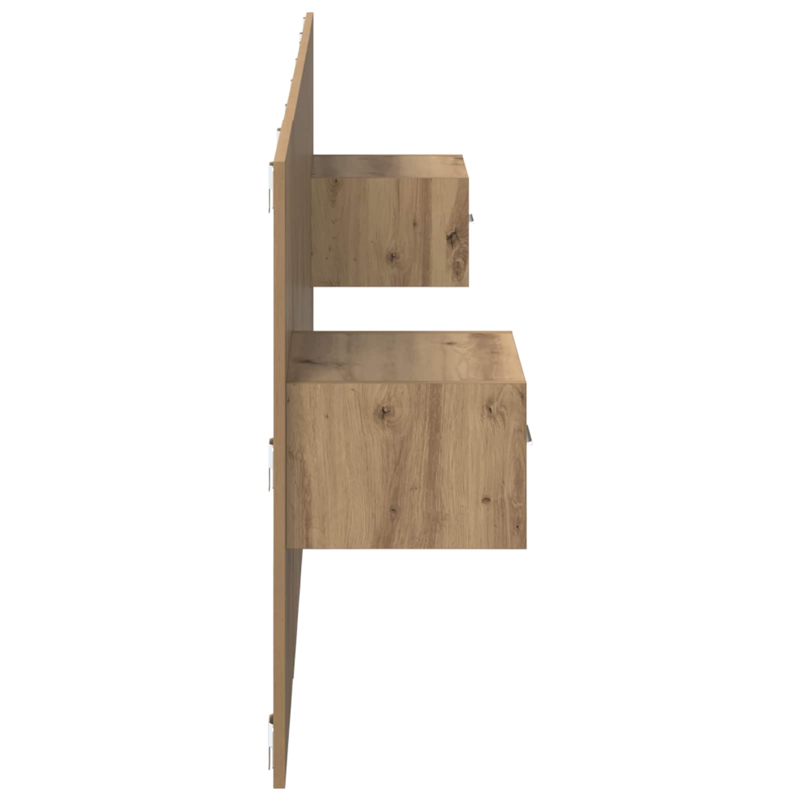 Kopfteil mit Nachttischen Weiß Holzwerkstoff