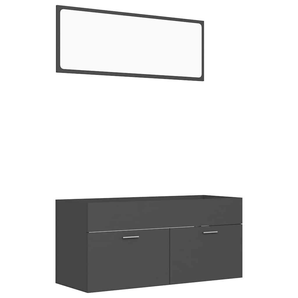 2-tlg. Badmöbel-Set Weiß Holzwerkstoff