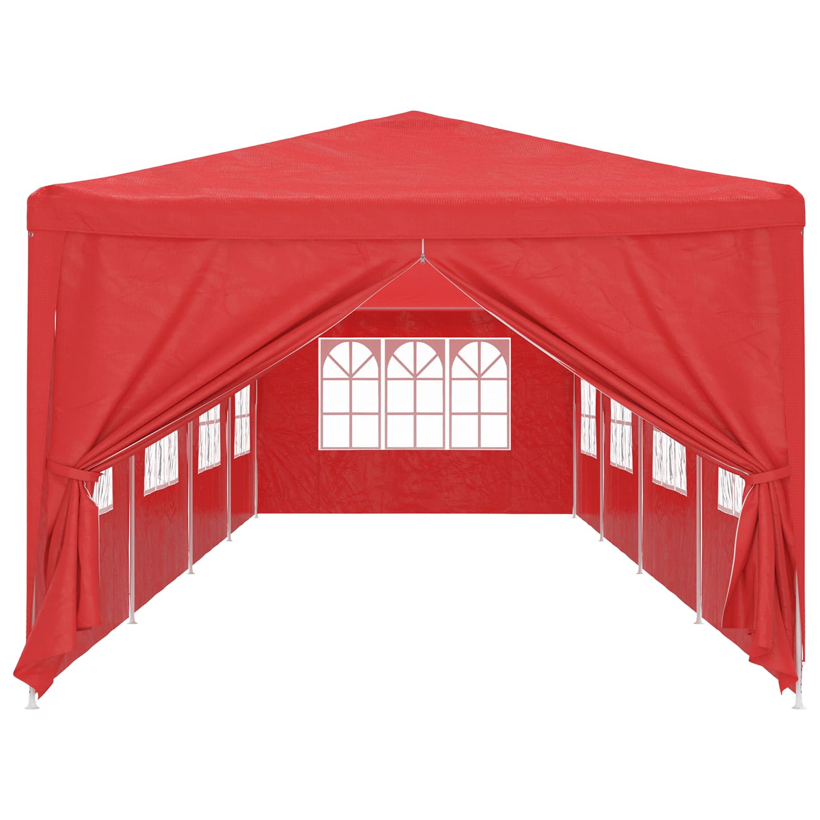Party-Zelt 400 x 300 x 255 cm Rot PE und Stahl