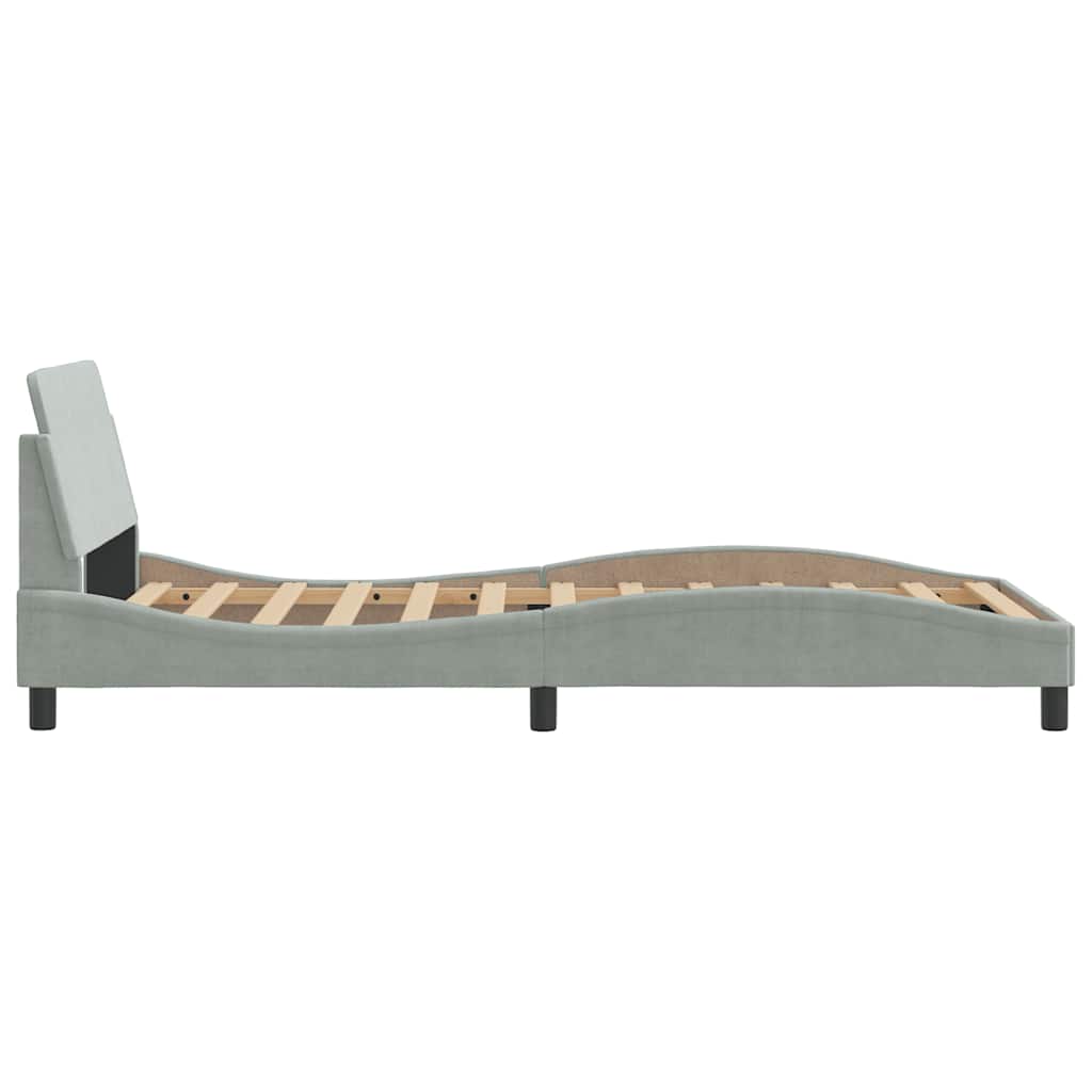 Bettgestell "Dover" Hellgrau 80x200 cm Samt