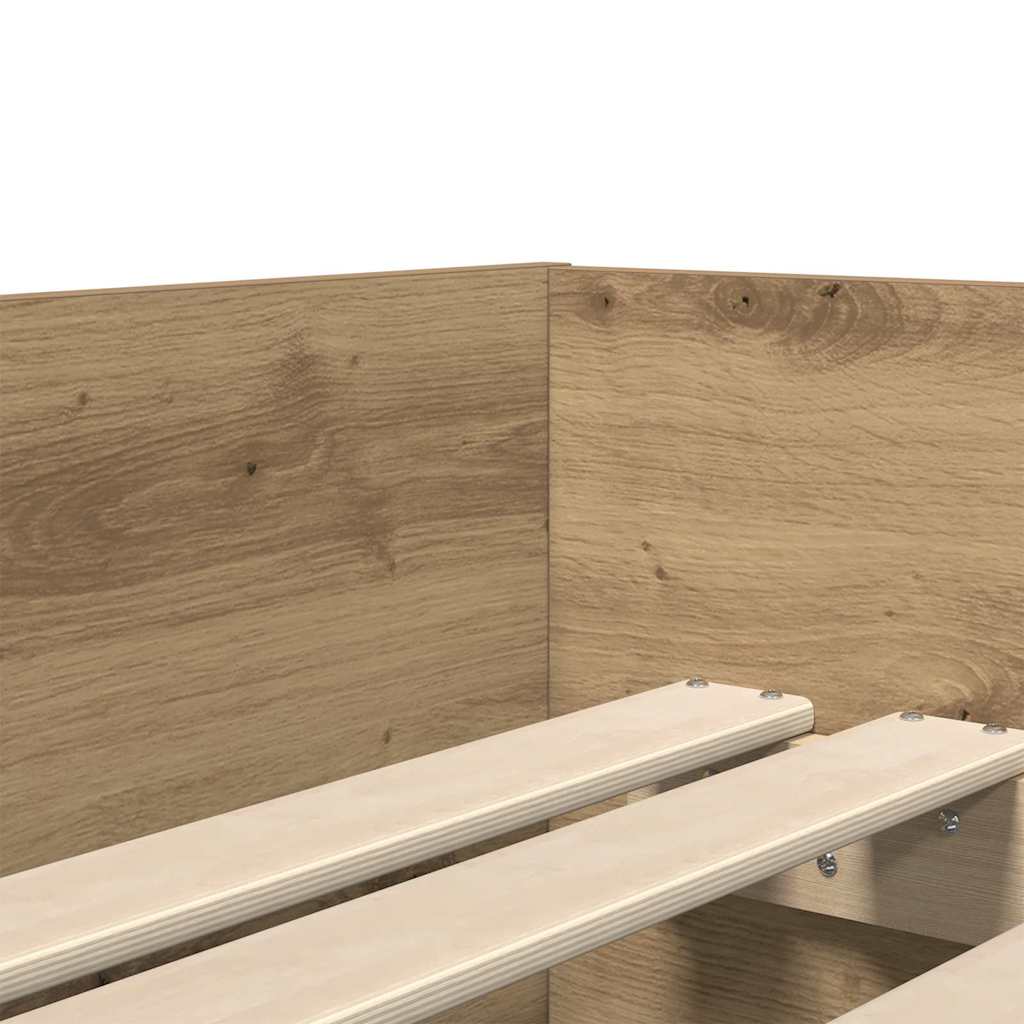 Bett mit Schubladen Braun Eiche-Optik 75x190 cm