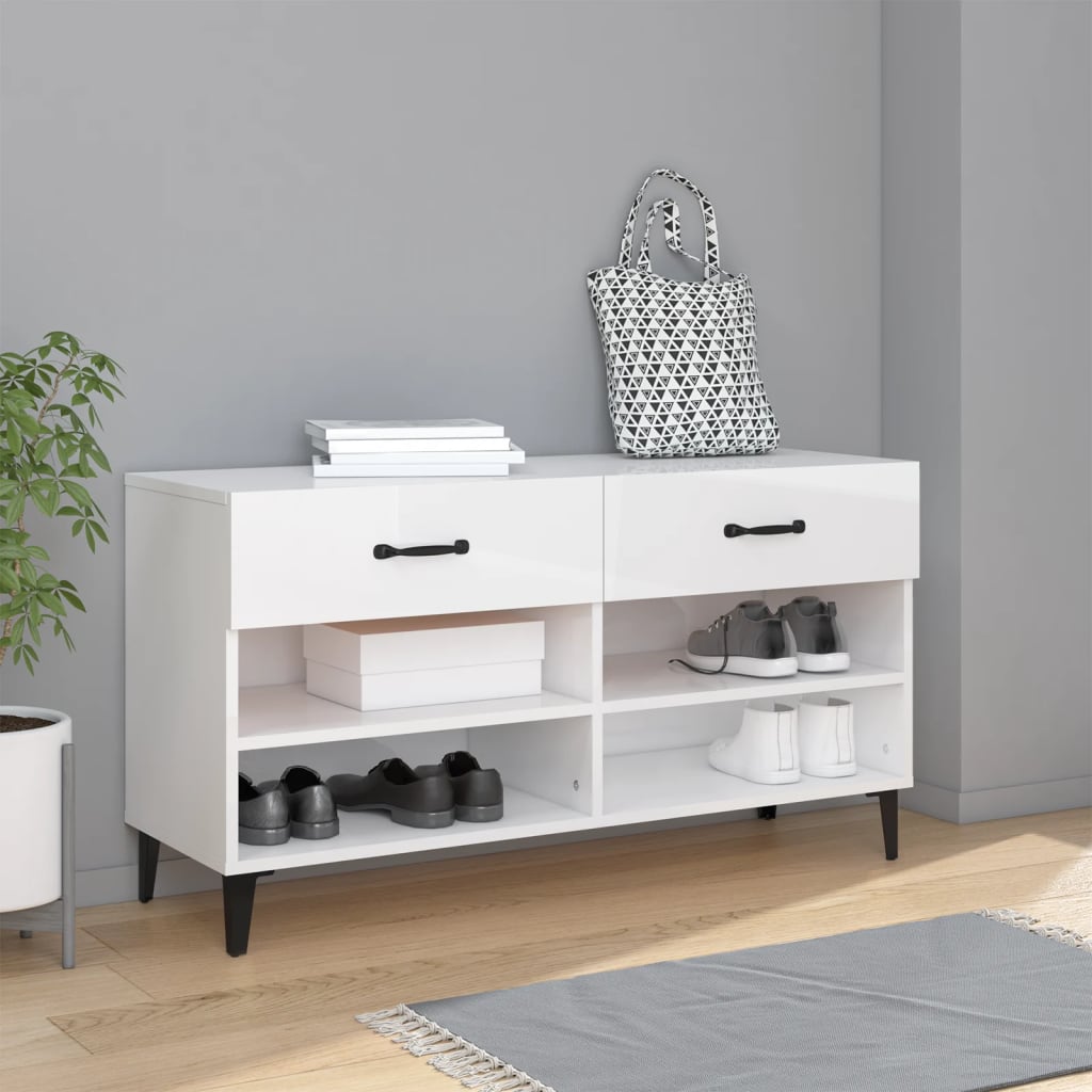 Schuhschrank Weiß 102x35x55 cm Holzwerkstoff