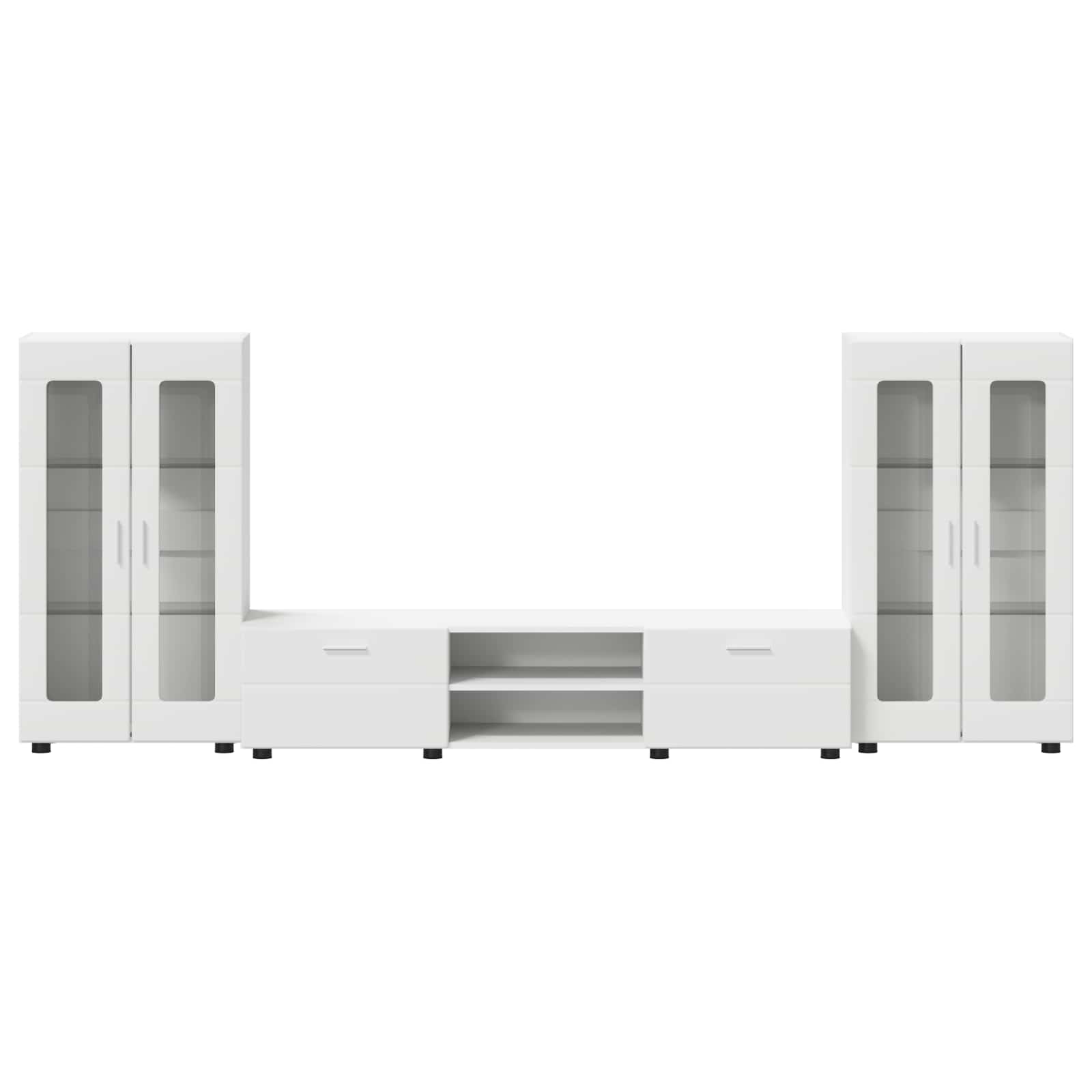 Highboard mit Regal FLORIN Weiß 60 x 35 x 182 cm Holzwerkstoff