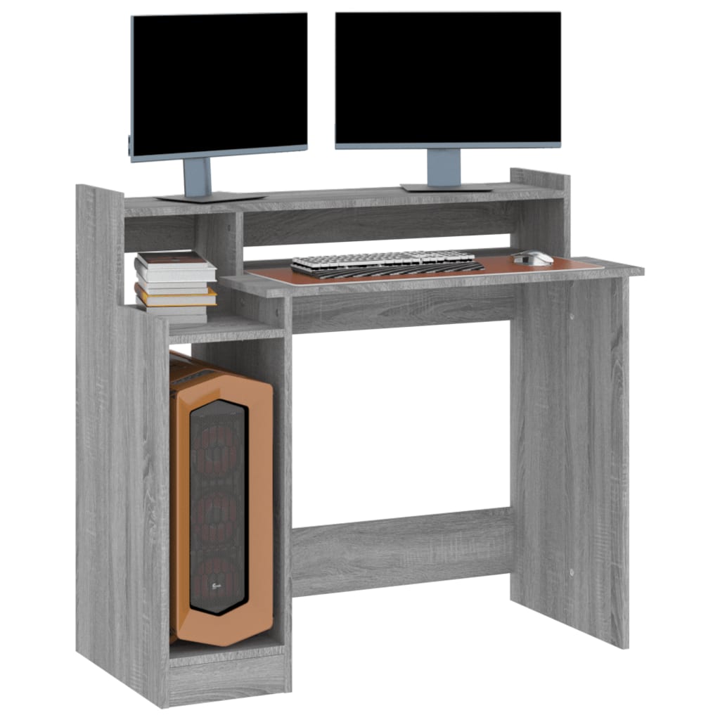Schreibtisch mit LEDs Weiß 97x45x90 cm Holzwerkstoff