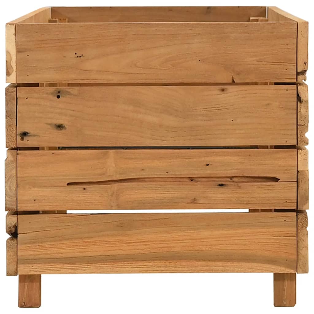 Hochbeet 100x40x72 cm Teak Altholz und Stahl
