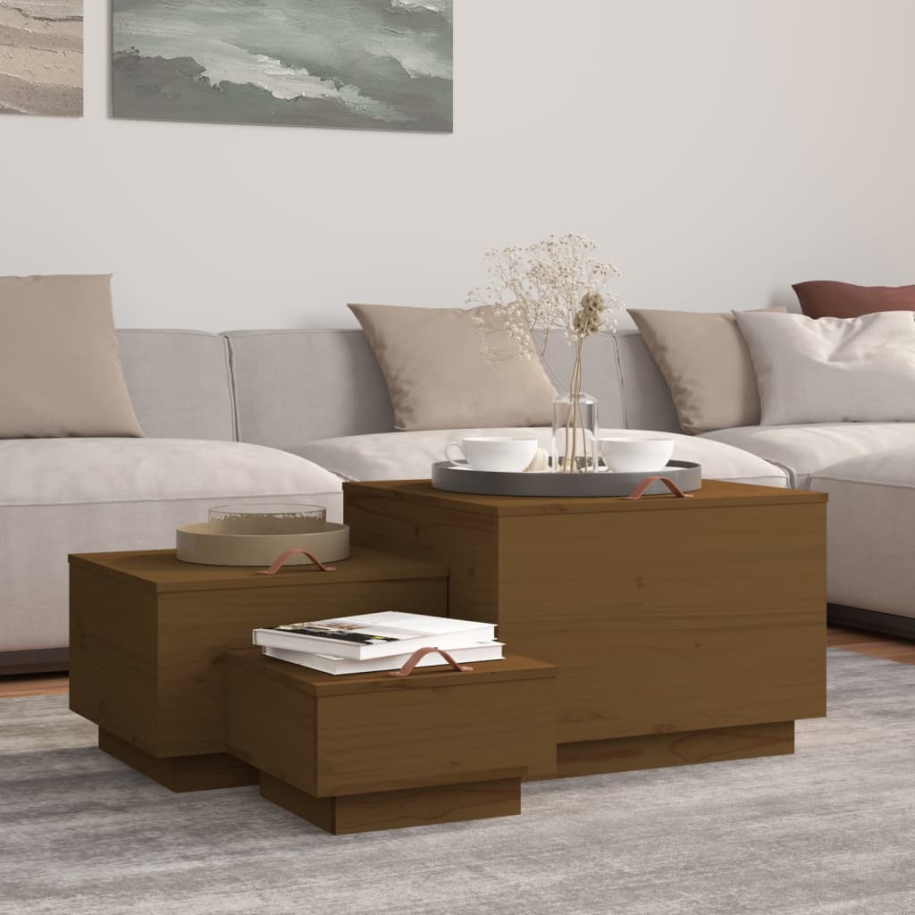 Aufbewahrungsboxen mit Deckeln 3 Stk. Weiß Massivholz Kiefer