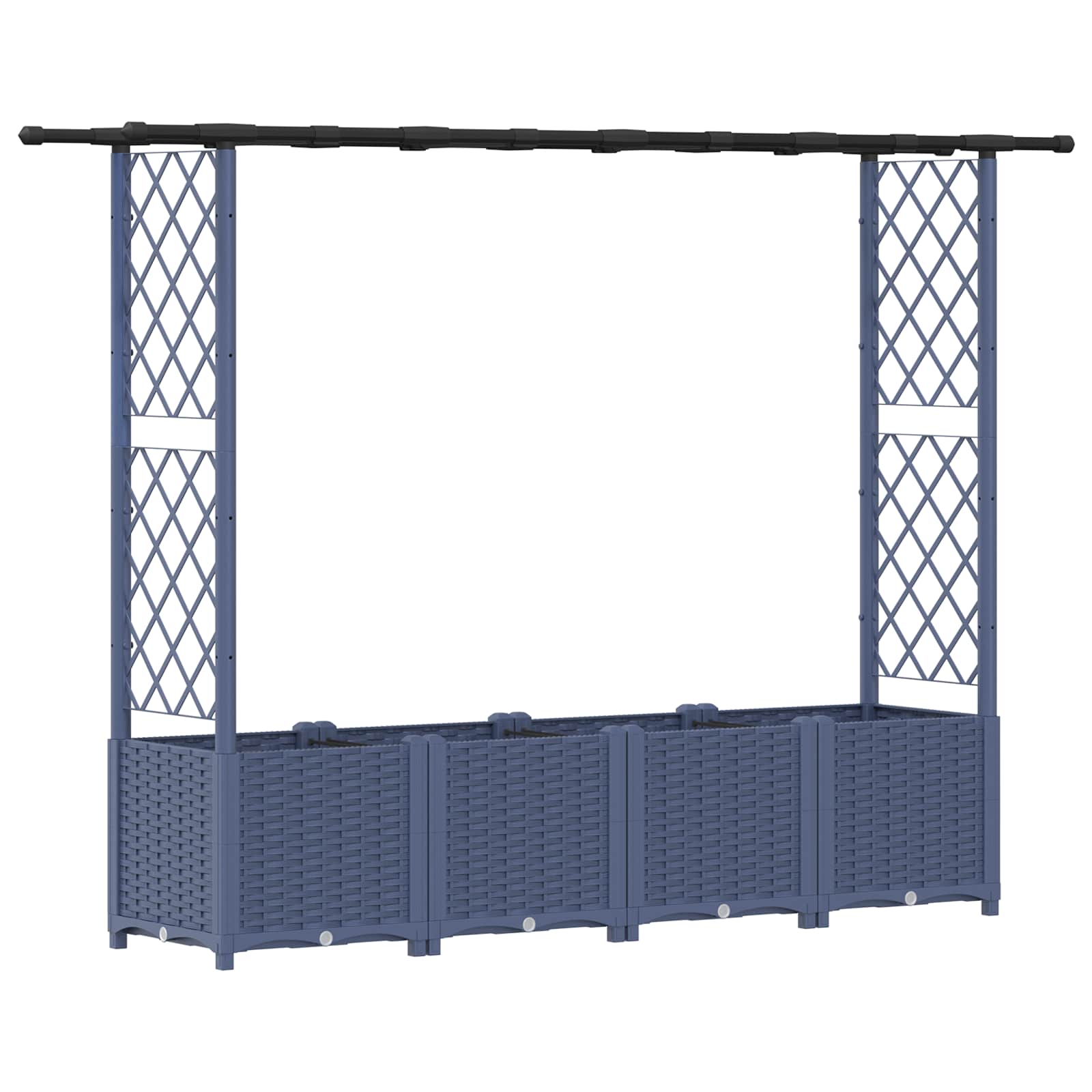 Hochbeet mit Rankgitter und Dach Braun 124 x 40 x 123 cm PP