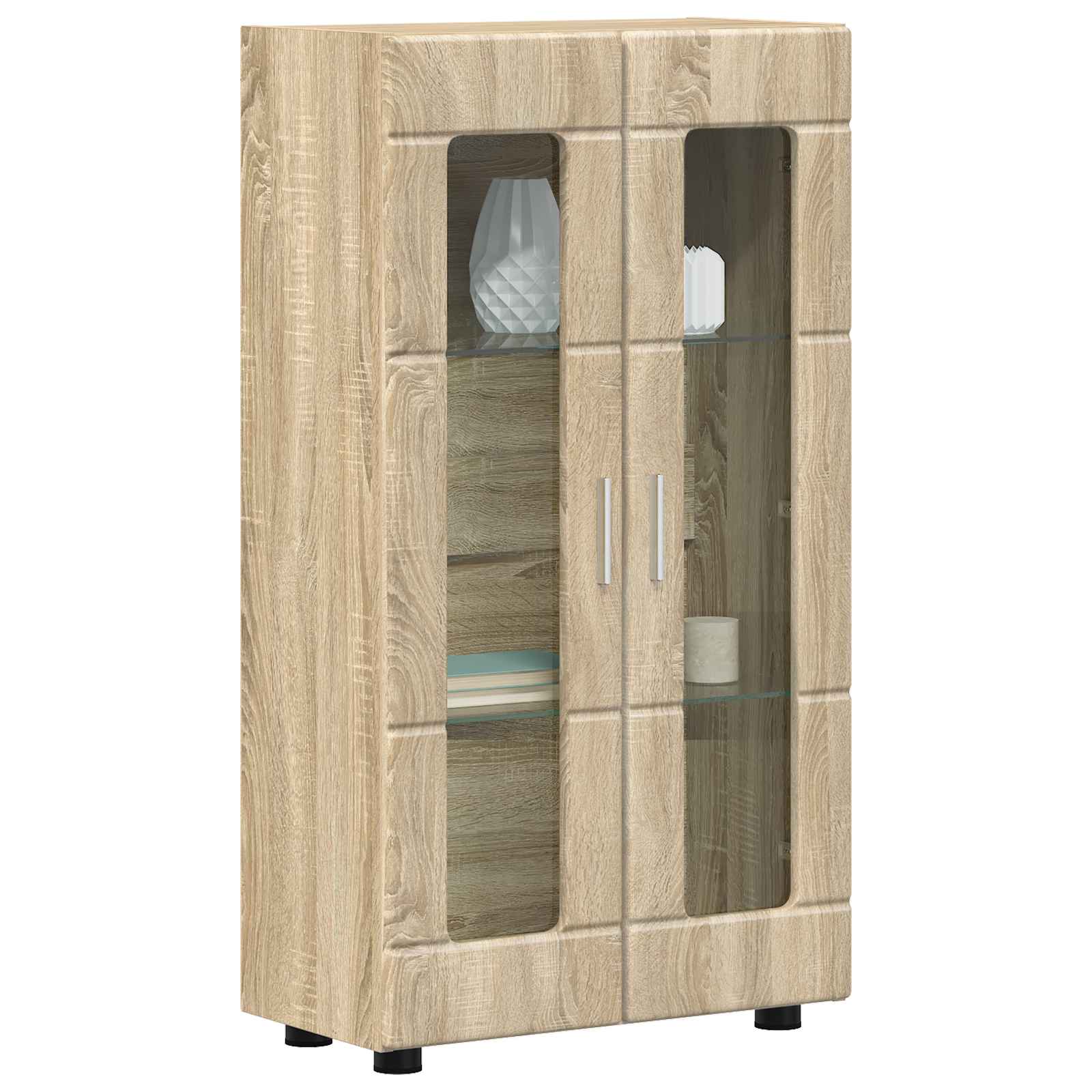 Highboard mit Regal FLORIN Weiß 60 x 35 x 182 cm Holzwerkstoff