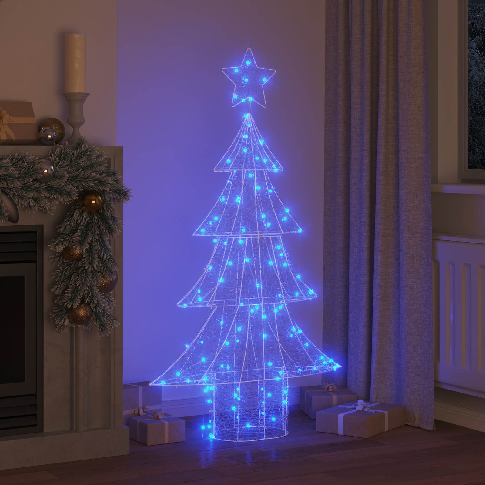 Weihnachtsbaum mit 100 LEDs Warmweiß 120 cm Acryl