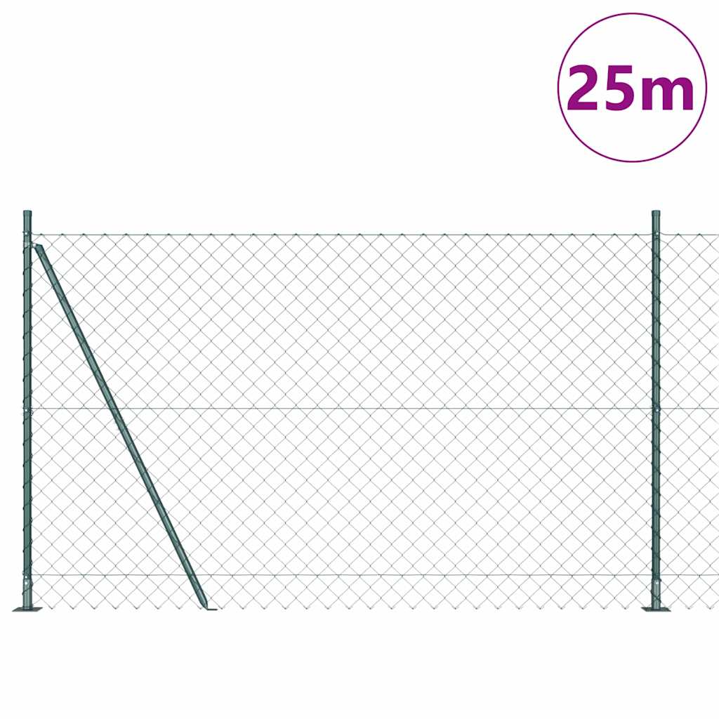 Outdoor Kettenglied-Zaun Erdfixierung 10 x 0,4 m Grün Netz