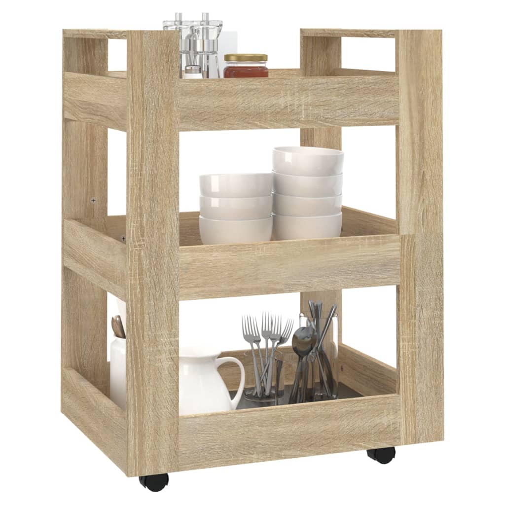 Küchenwagen Weiß 60x45x80 cm Holzwerkstoff
