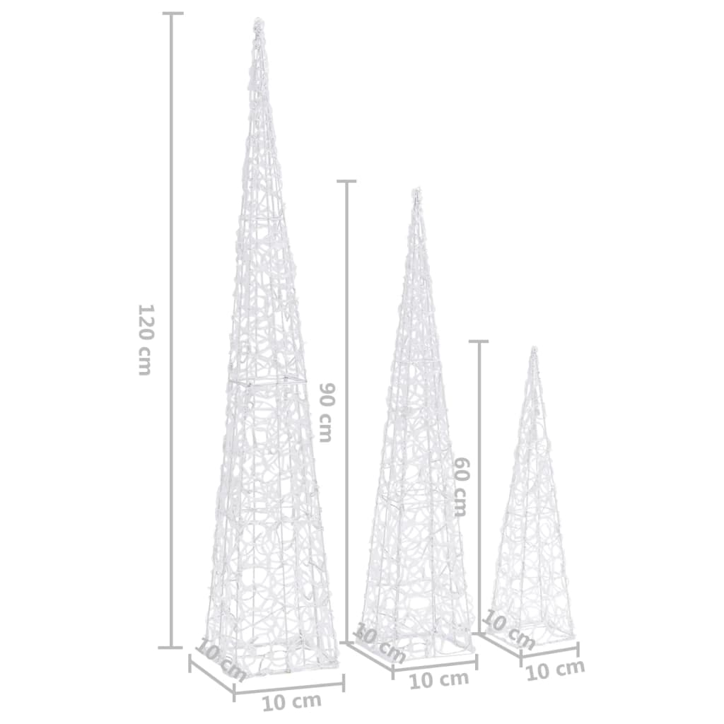 LED-Leuchtkegel Acryl Deko Mehrfarbig 90 cm