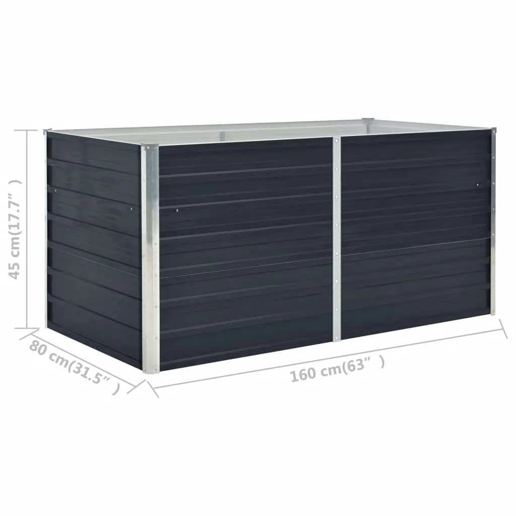 Hochbeet Anthrazit 160 x 80 x 77 cm Verzinkter Stahl
