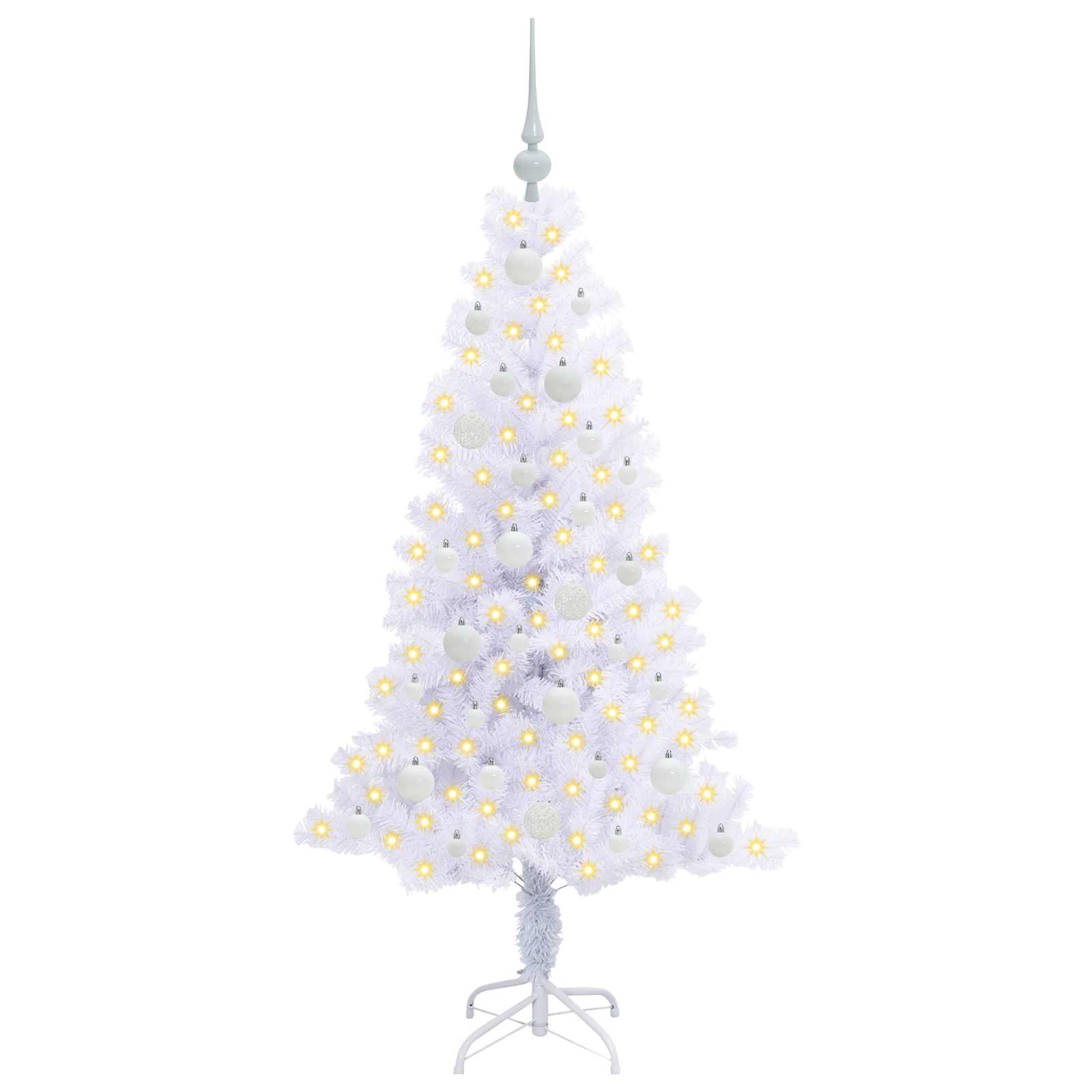 Künstlicher Weihnachtsbaum Weiß 120 cm PVC und Stahl