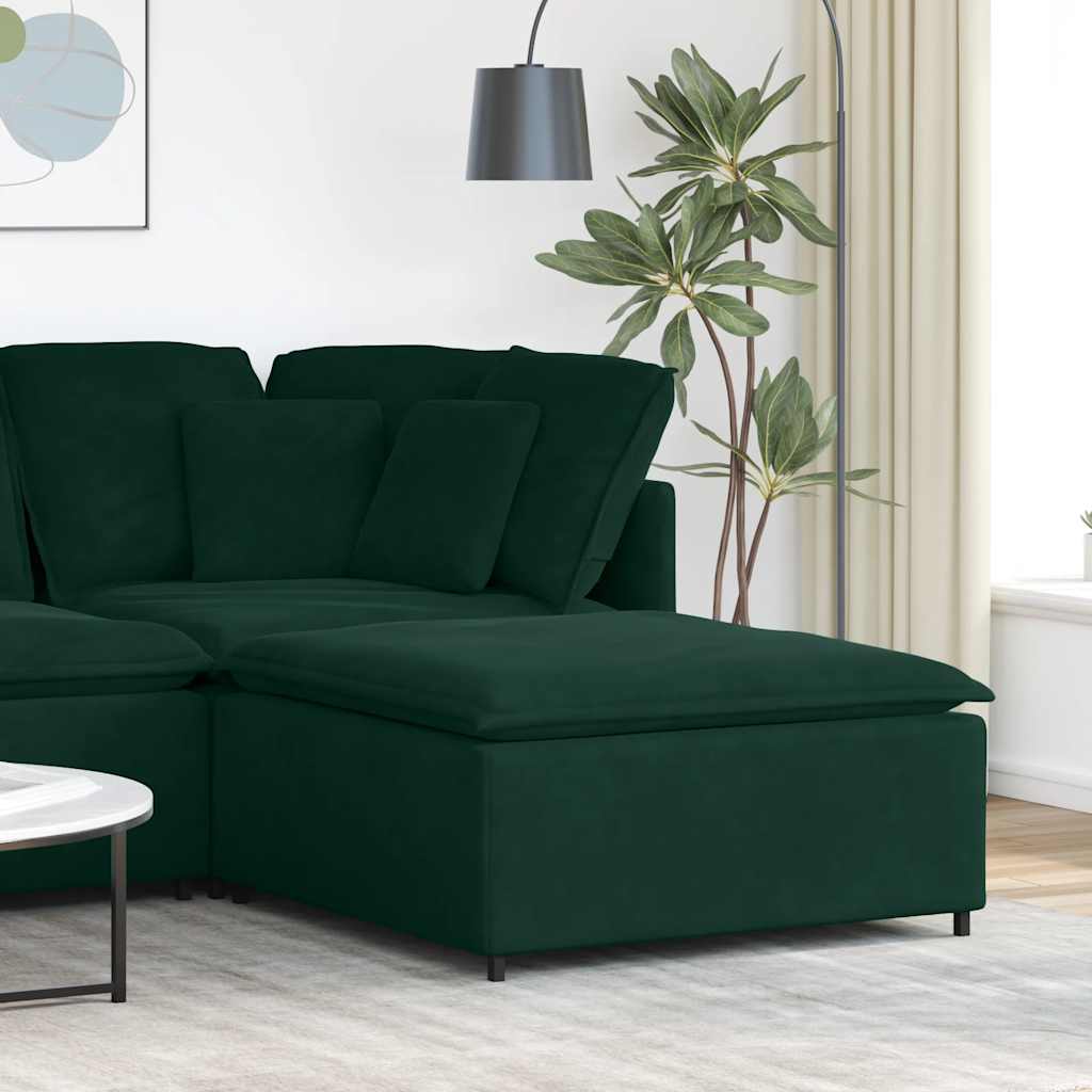 Modulares Sofa Endmodul mit Armlehne Kissen Blau 100 cm
