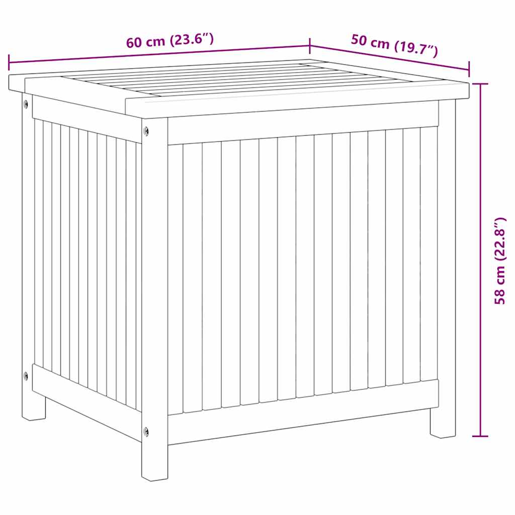 Gartenbox 60x50x58 cm Massivholz Teak