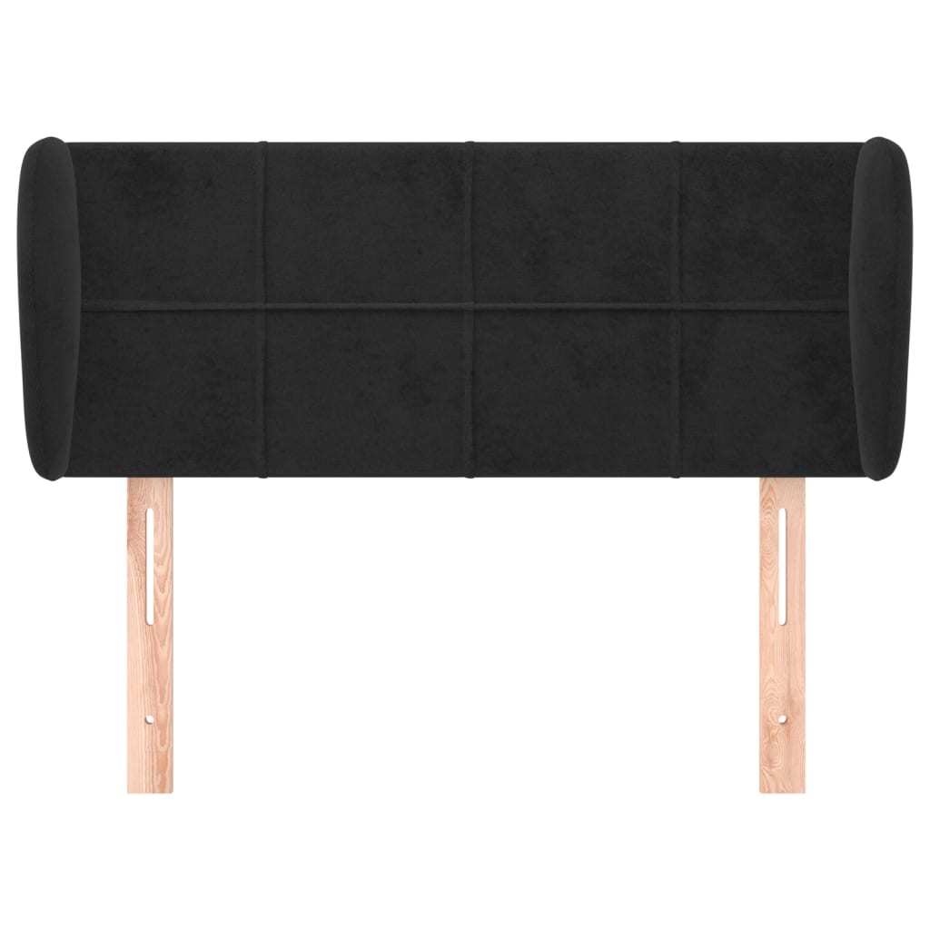 Kopfteil mit Ohren Dunkelblau 93x23x78/88 cm Samt
