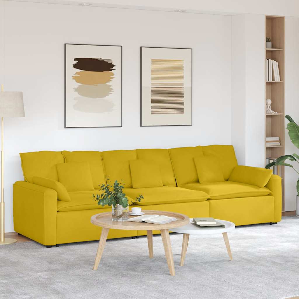 Modulares Sofa mit Kissen Blau