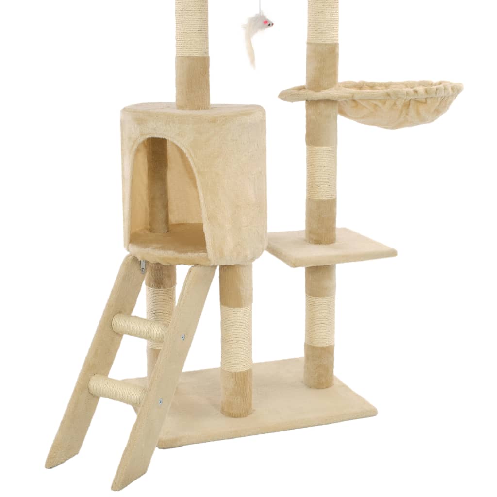 Katzen-Kratzbaum mit Sisal-Säulen 138 cm Grau