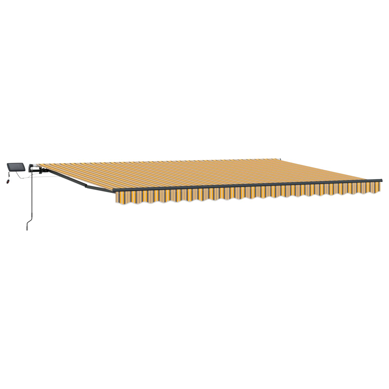 Markise Manuell Einziehbar mit LED 300x250 cm Blau und Weiß