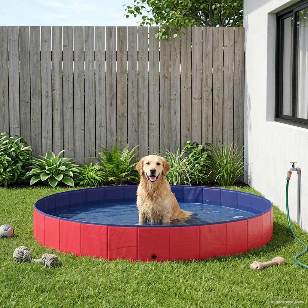 Hundepool Rot Ø200 x 30 cm Dicker PVC