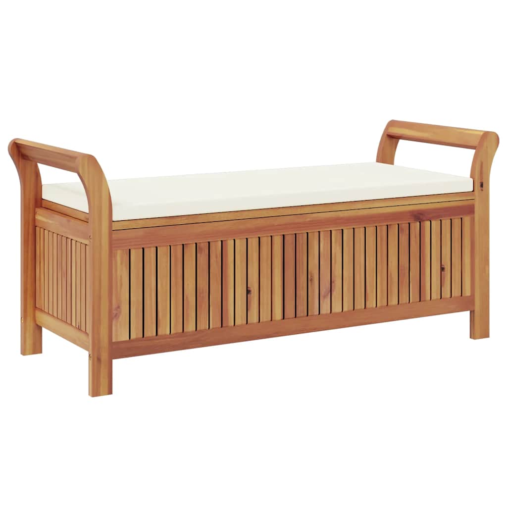 Garten-Truhenbank mit Kissen 91 cm Massivholz Akazie