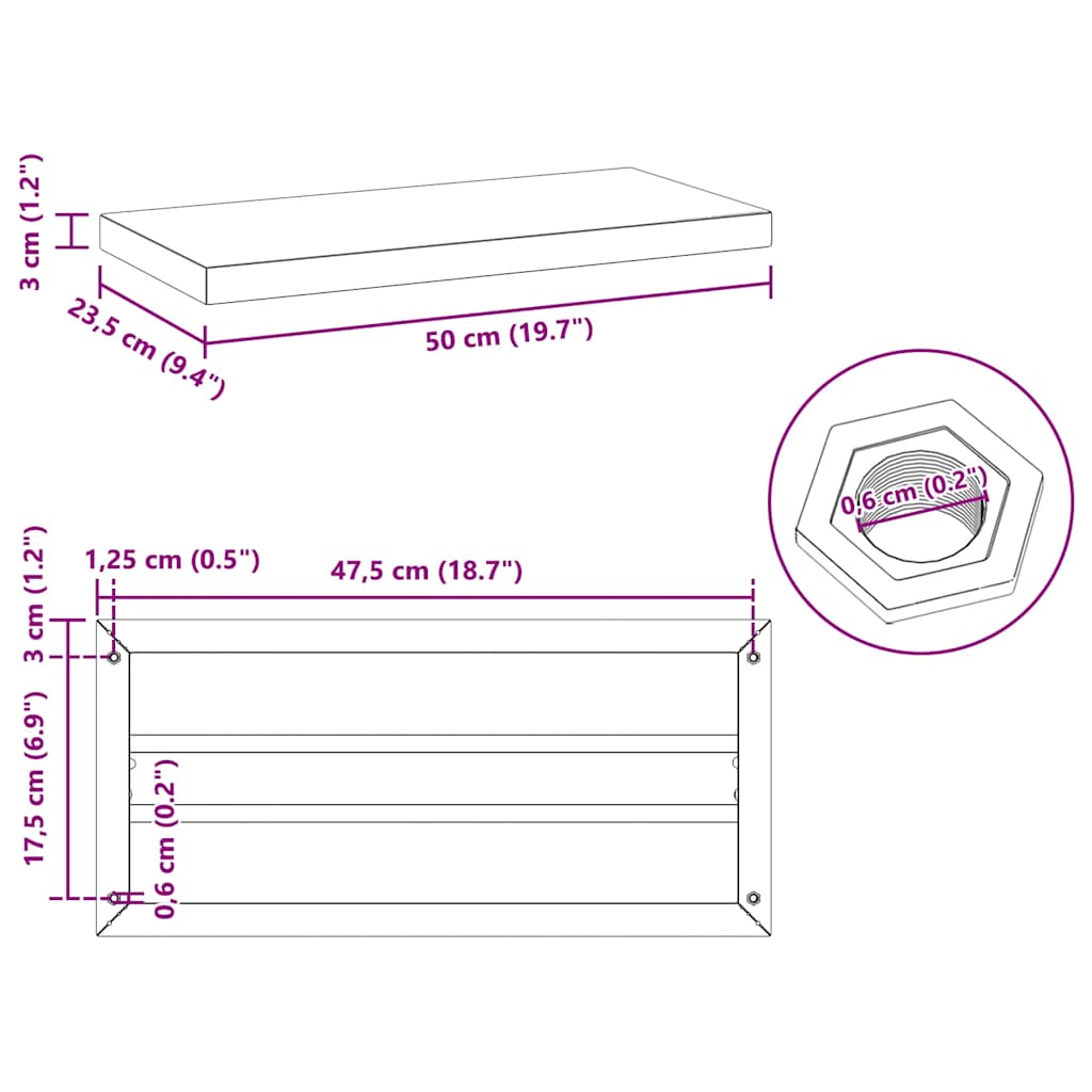 Wandregale 2 Stk. 100x40 cm Silbern Edelstahl