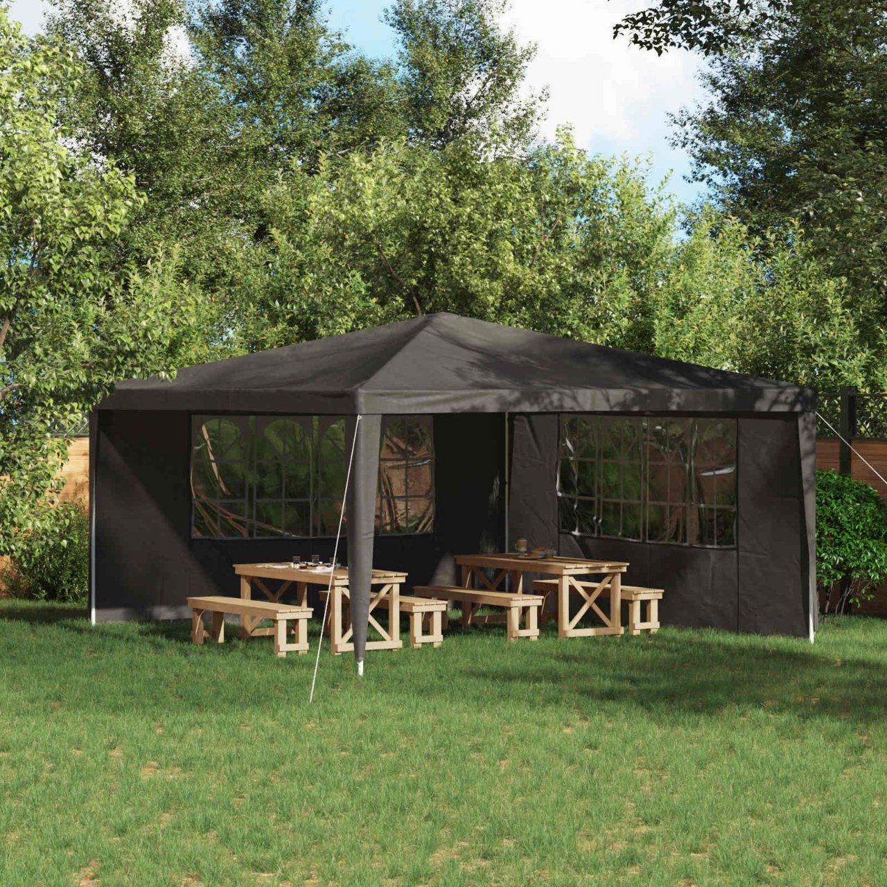 Party Zelt Seitenteil 2 pcs 300 x 195 cm Rot PE und Stahl