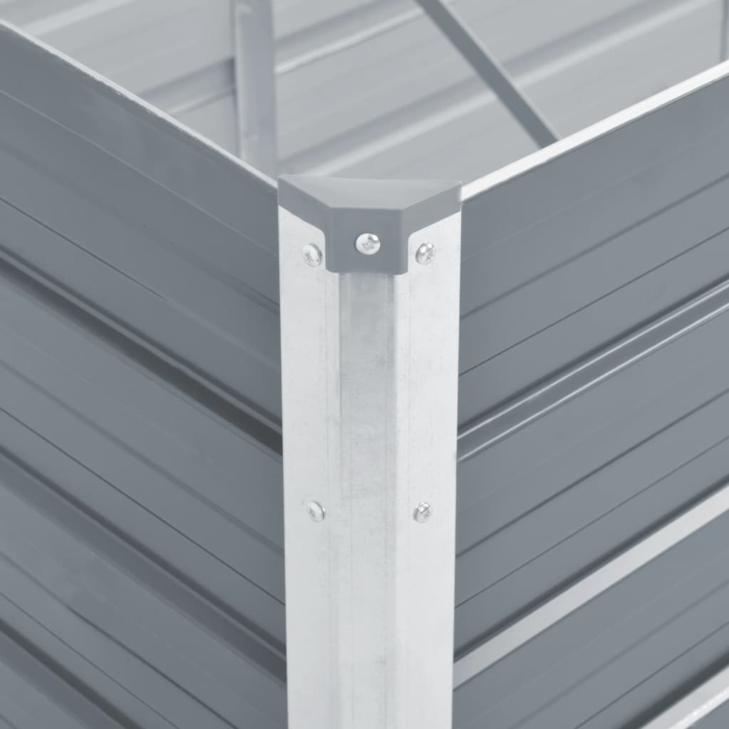 Hochbeet 160 x 80 x 77 cm Verzinkter Stahl Grau
