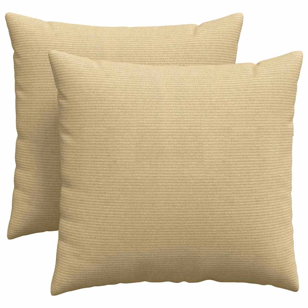 Sofakissen 2 Stück Hellgrau 50 x 30 cm Cordstoff