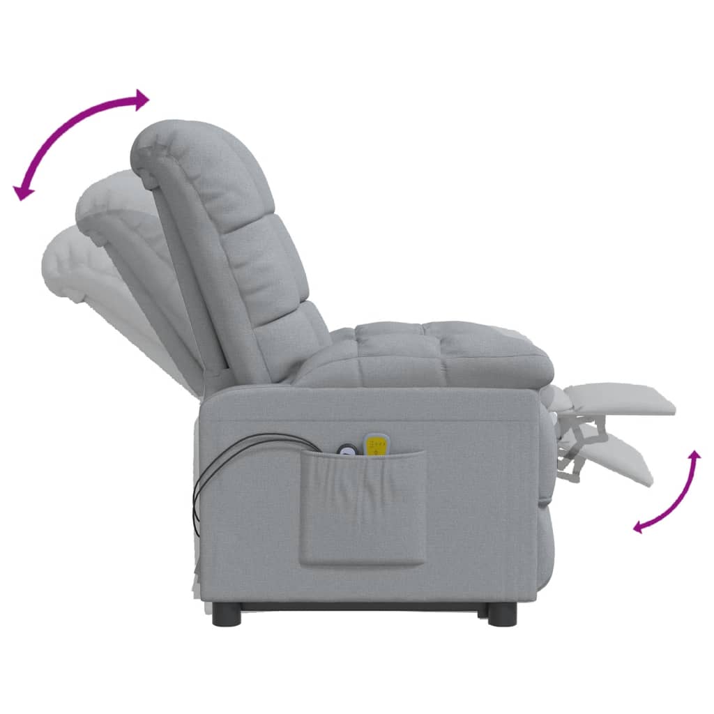 Massagesessel Elektrisch Dunkelgrau Stoff