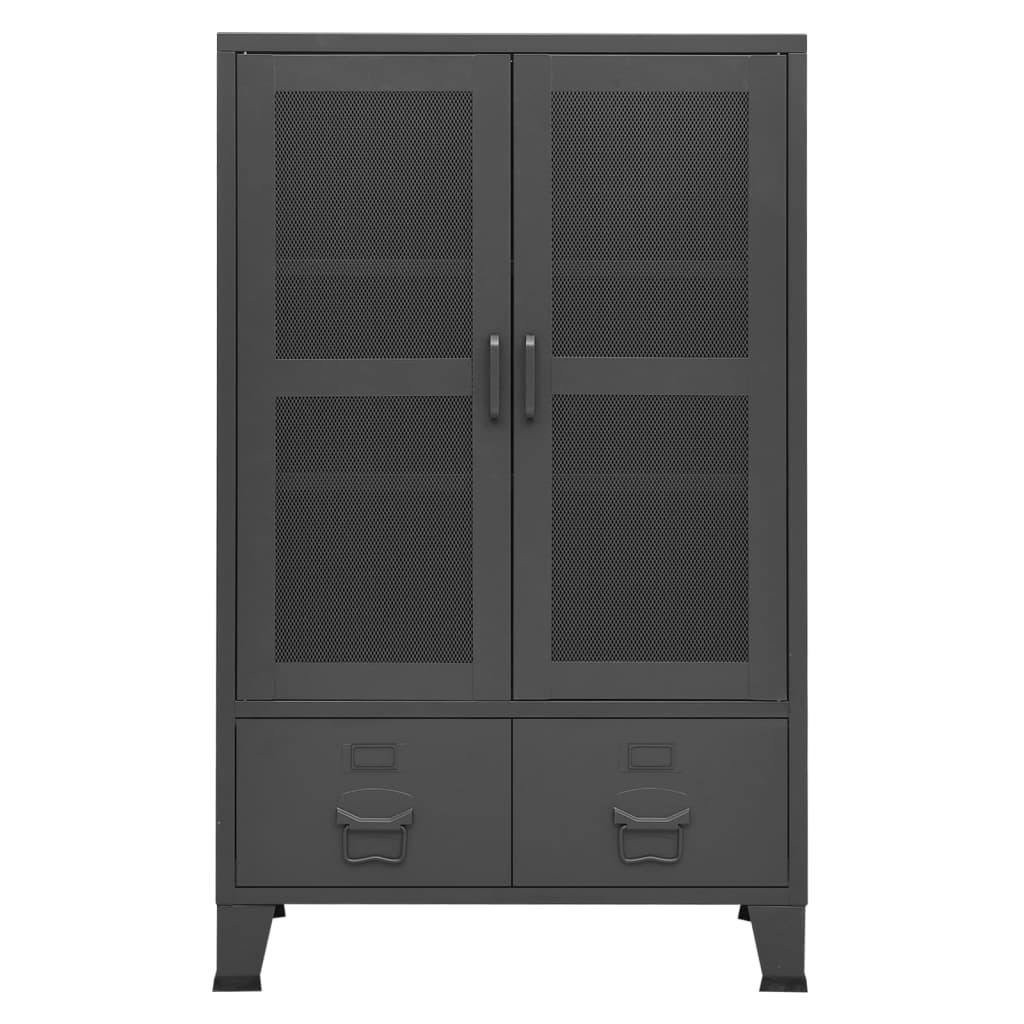 Lagerschrank Industrial Schwarz 70x40x115 cm Metall